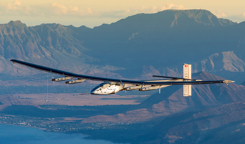 Solar Impulse 2, the first solar-powered fixed-wing aircraft to circumnavigate the globe.
